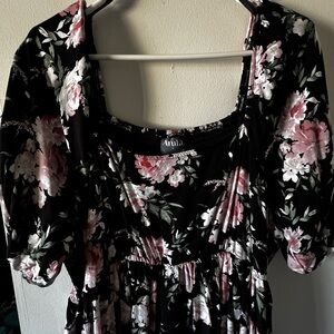 Floral Black and Pink Dress by Arula